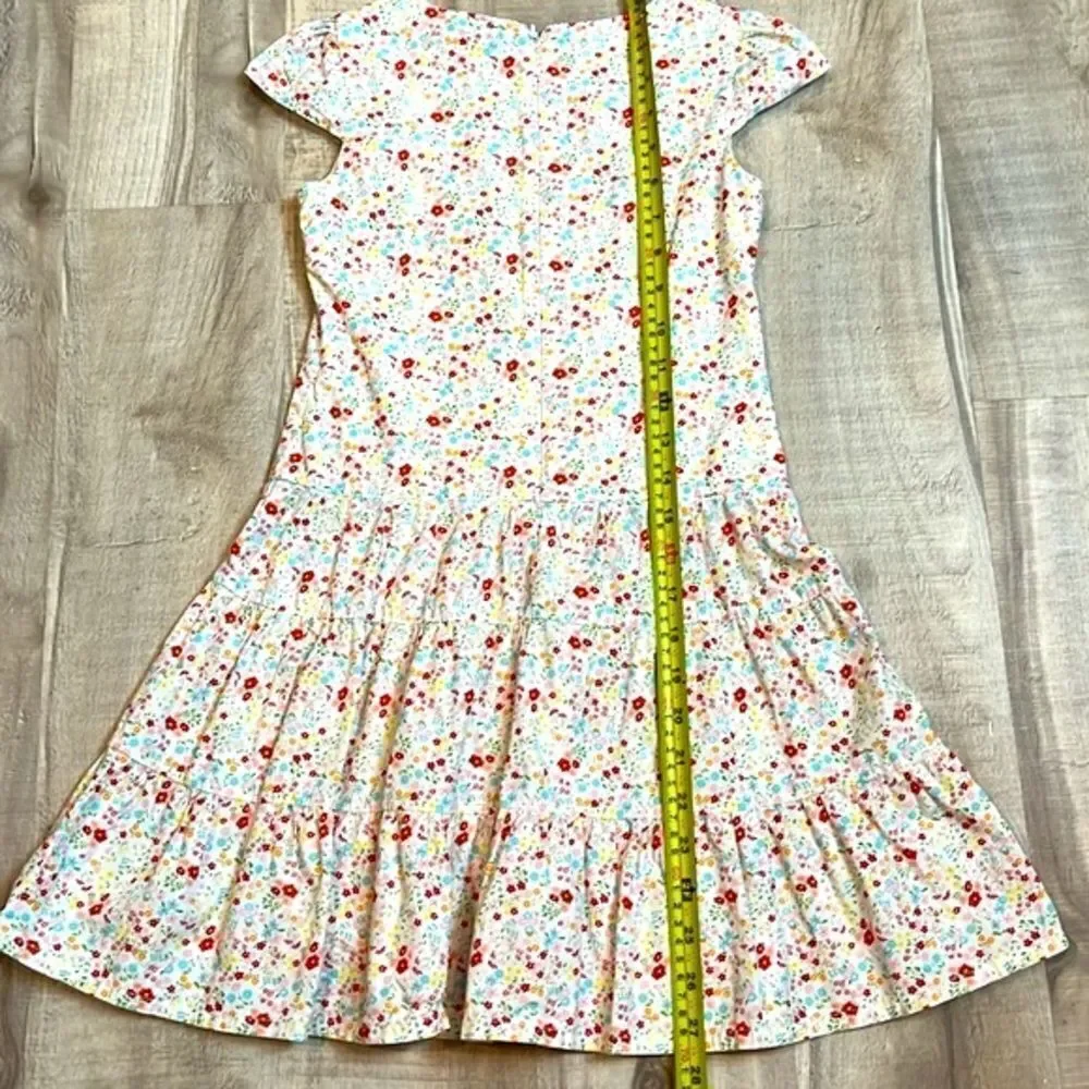 Laura Ashley tiered floral cotton poplin dress size 4/5